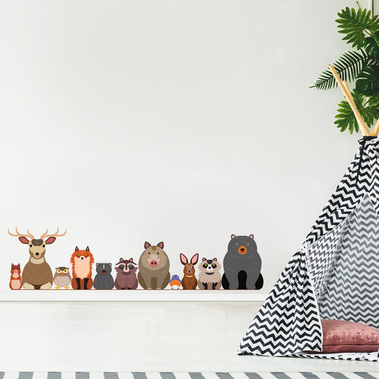 Woodland Wall Sticker - Group of Woodland Animals Decal Set Wall Art