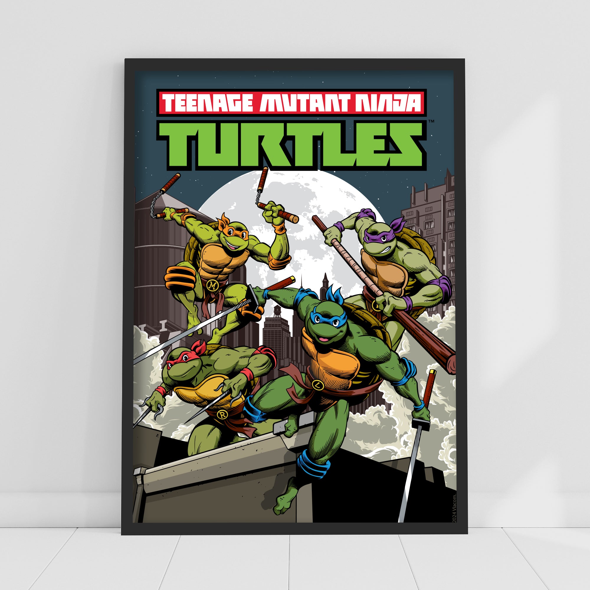 Tmnt Rooftop Poster Teenage Mutant Ninja Turtles Print - Group Moonlight Rooftop Poster Wo ...