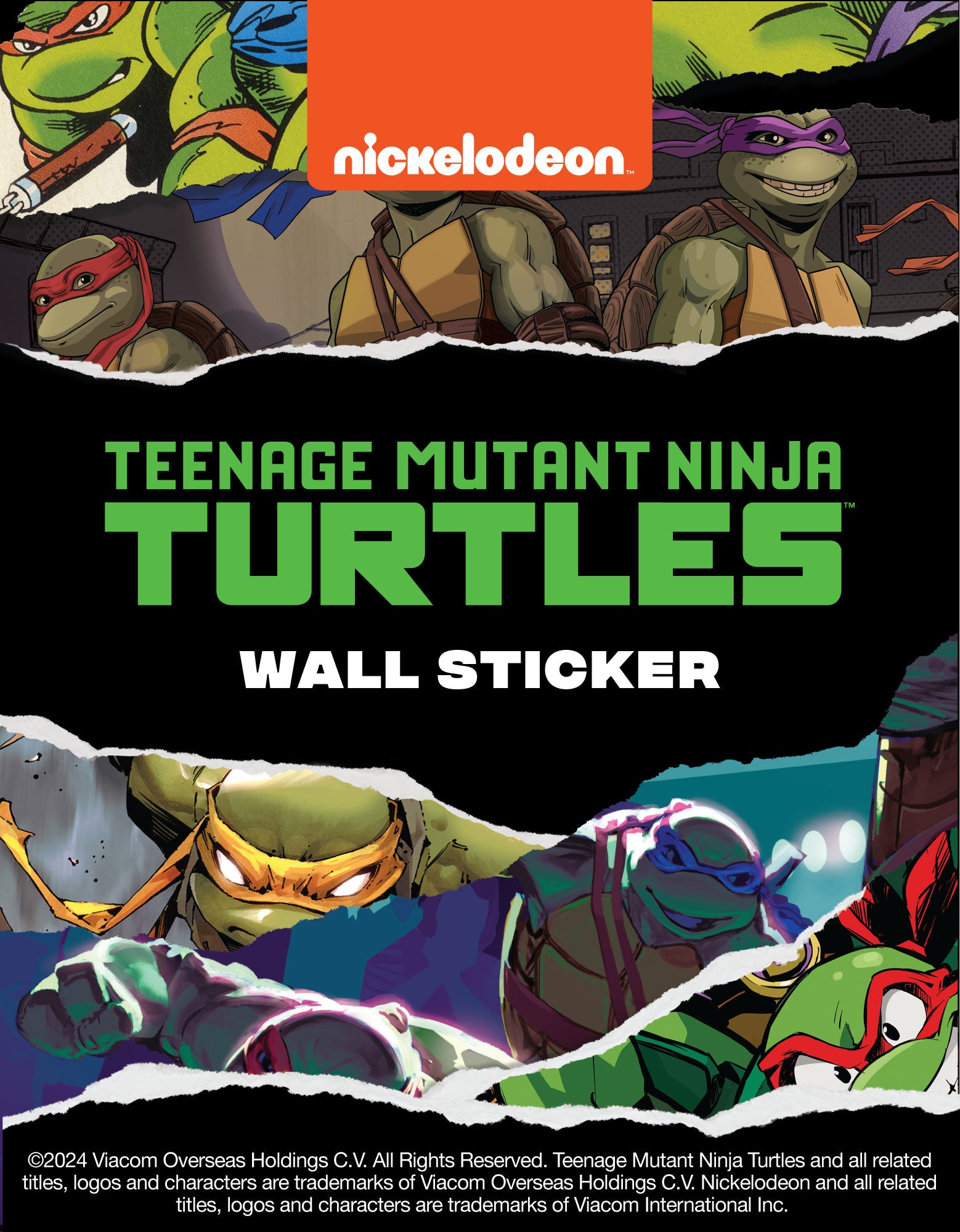 Fake Ninja Rurtle Label Teenage Mutant Ninja Turtles Wall Sticker - Mikey Jumping Through Bric ...