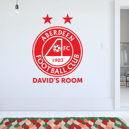 Aberdeen Football Club - Personalised Name & Crest Wall Sticker