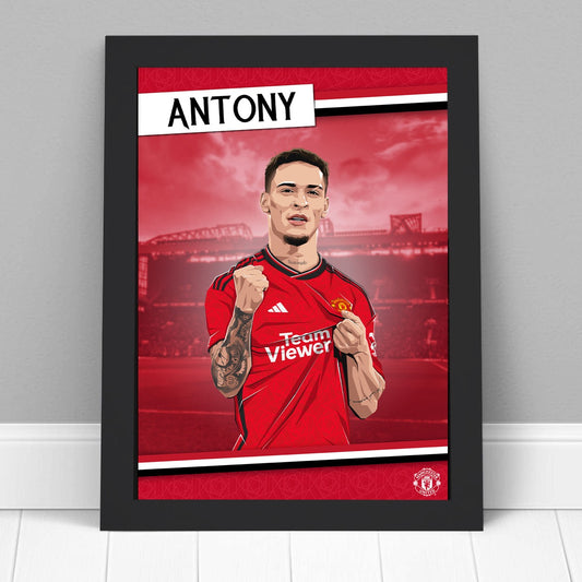 Manchester United FC Print - Antony 23/24 Player Illustration Poster