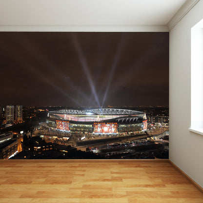 Arsenal Emirates Stadium Full Wall Mural - Outside Night Time View With Lights