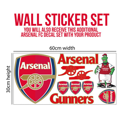 Arsenal Football Club - One Colour Crest Wall Sticker + Gunners Decal Set
