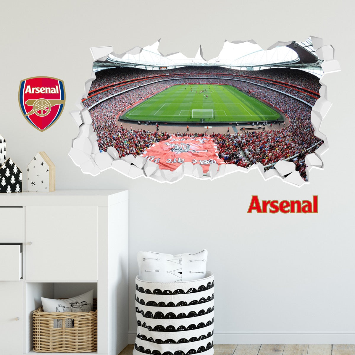 Arsenal Official Smashed Stadium Wall Mural Wall Sticker