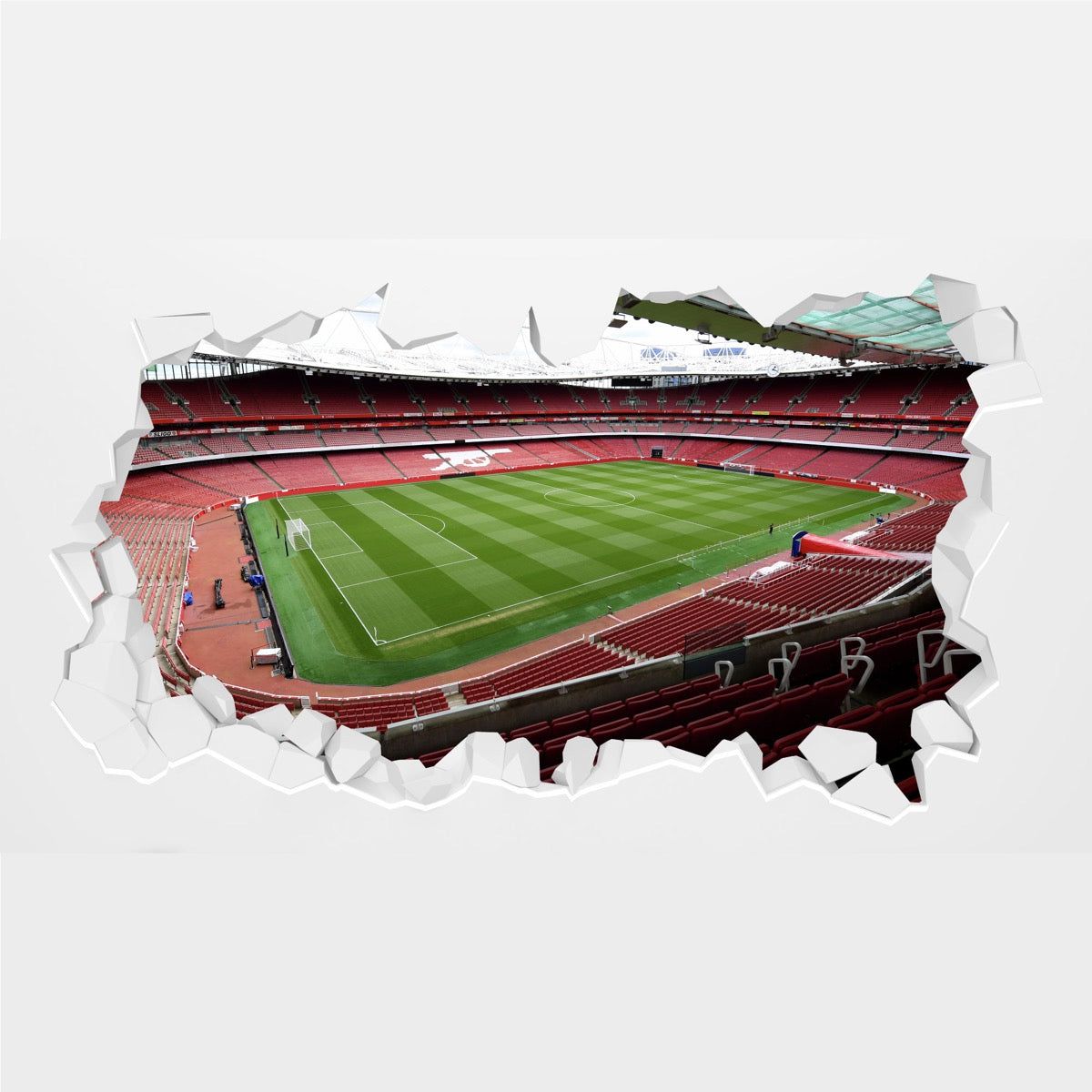 Arsenal FC - Stadium Corner View Broken Wall Sticker + Decal Set