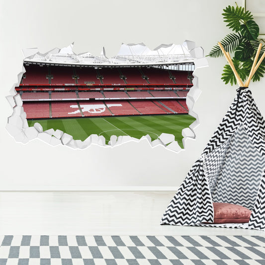 Arsenal FC - Stadium Day Time Cannon in Stands Broken Wall Sticker + Decal Set
