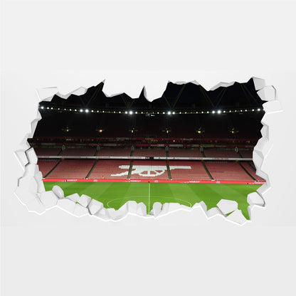 Arsenal FC - Stadium Night Time Cannon in Stands Broken Wall Sticker + Decal Set