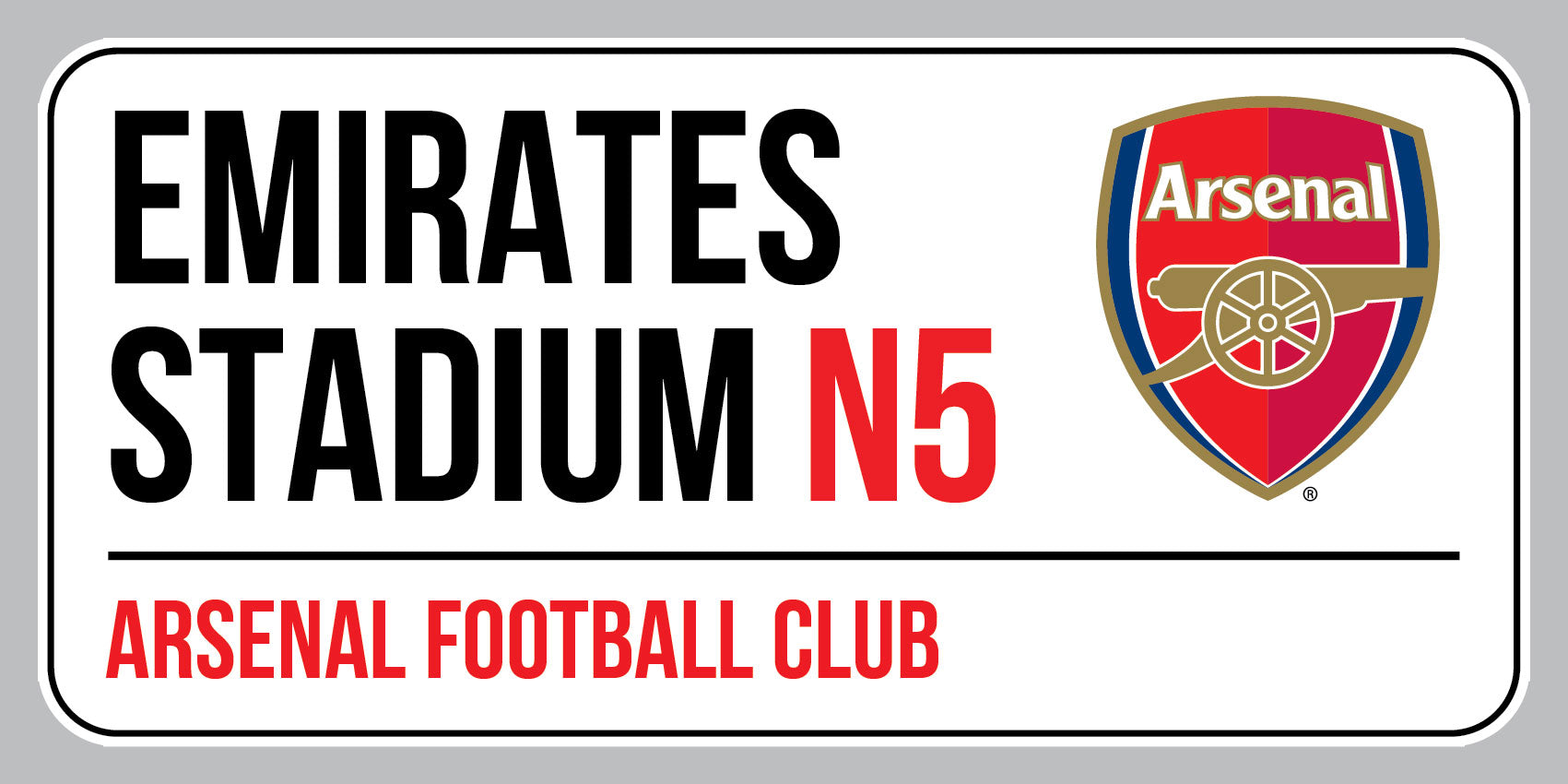 Arsenal Football Club - Street Sign Wall Sticker – www.themed.co.uk