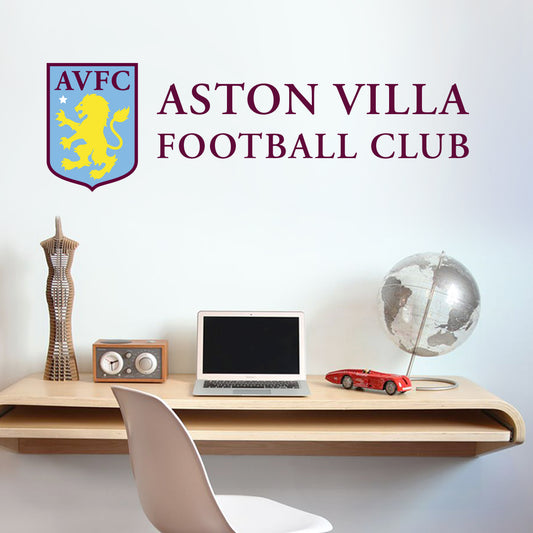 Aston Villa Name Crest Wall Sticker