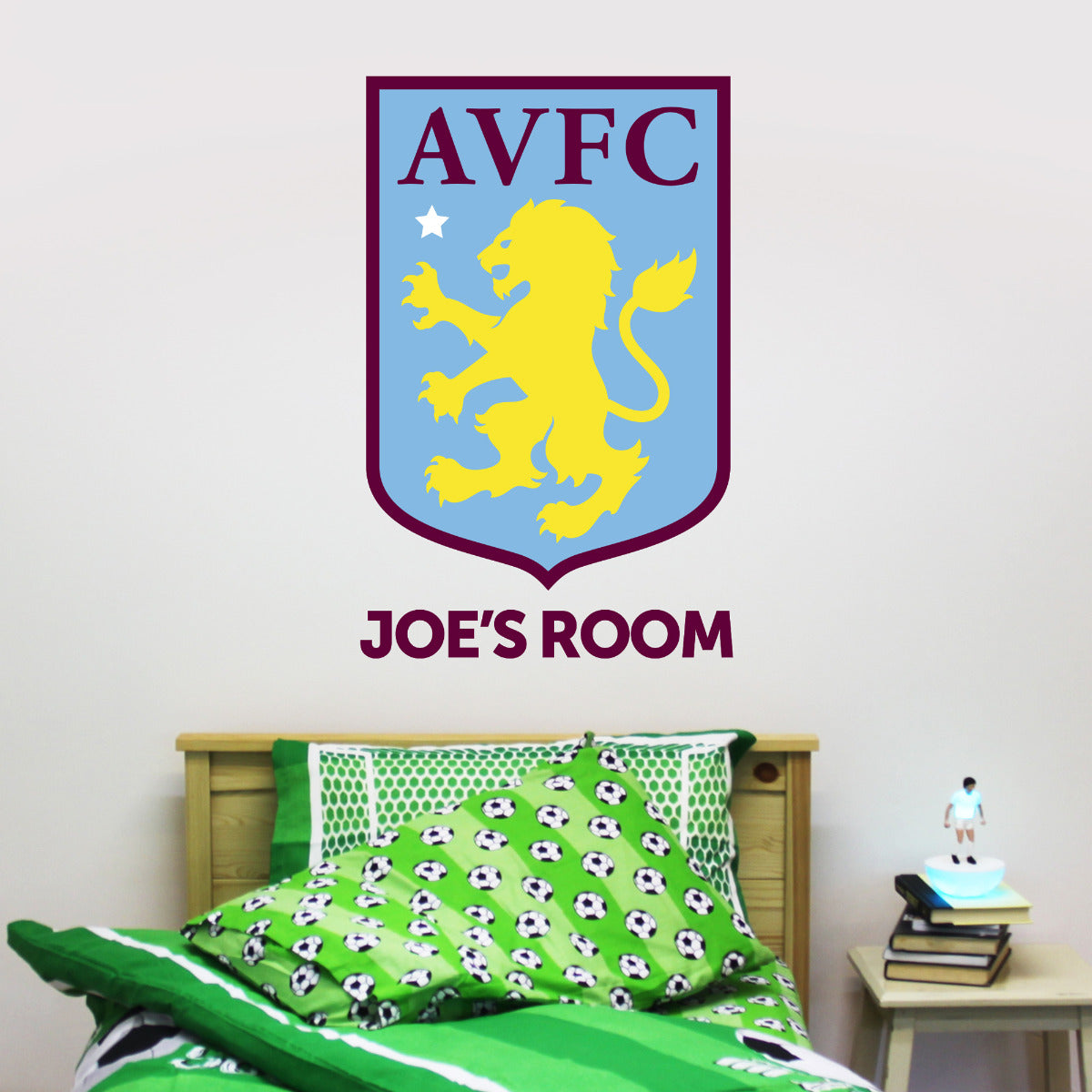 Aston Villa Badge Personalised Name Wall Sticker