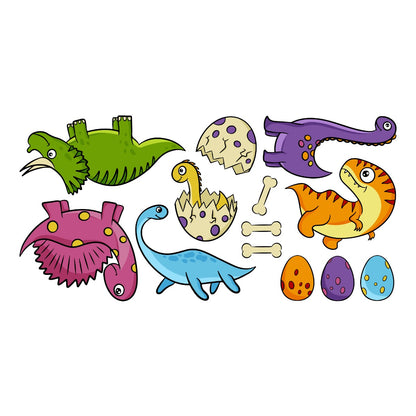 Dinosaur Wall Sticker - Baby Dinosaurs Eggs and Bones