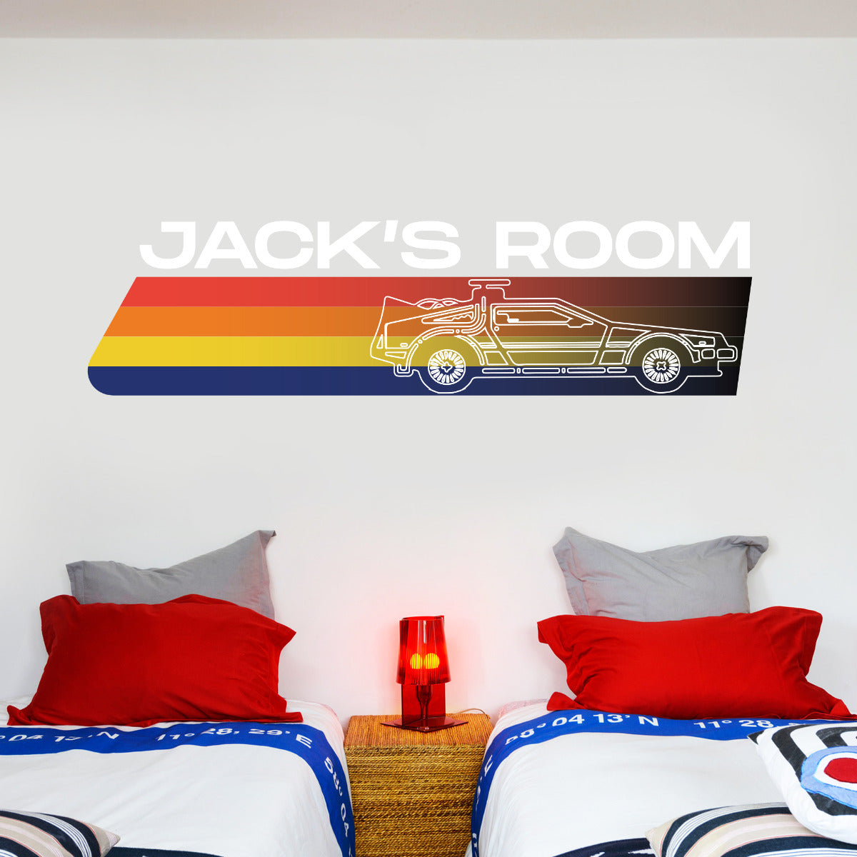 Back To The Future Wall Sticker Delorean Personalised 