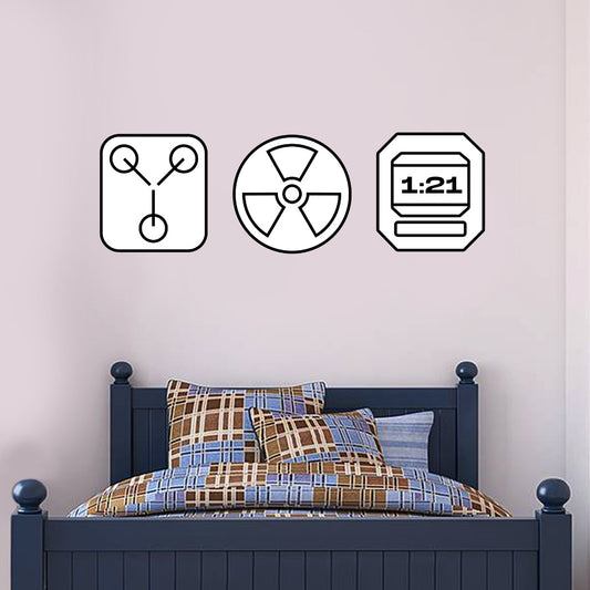 Back To The Future Wall Sticker Time Machine Icons