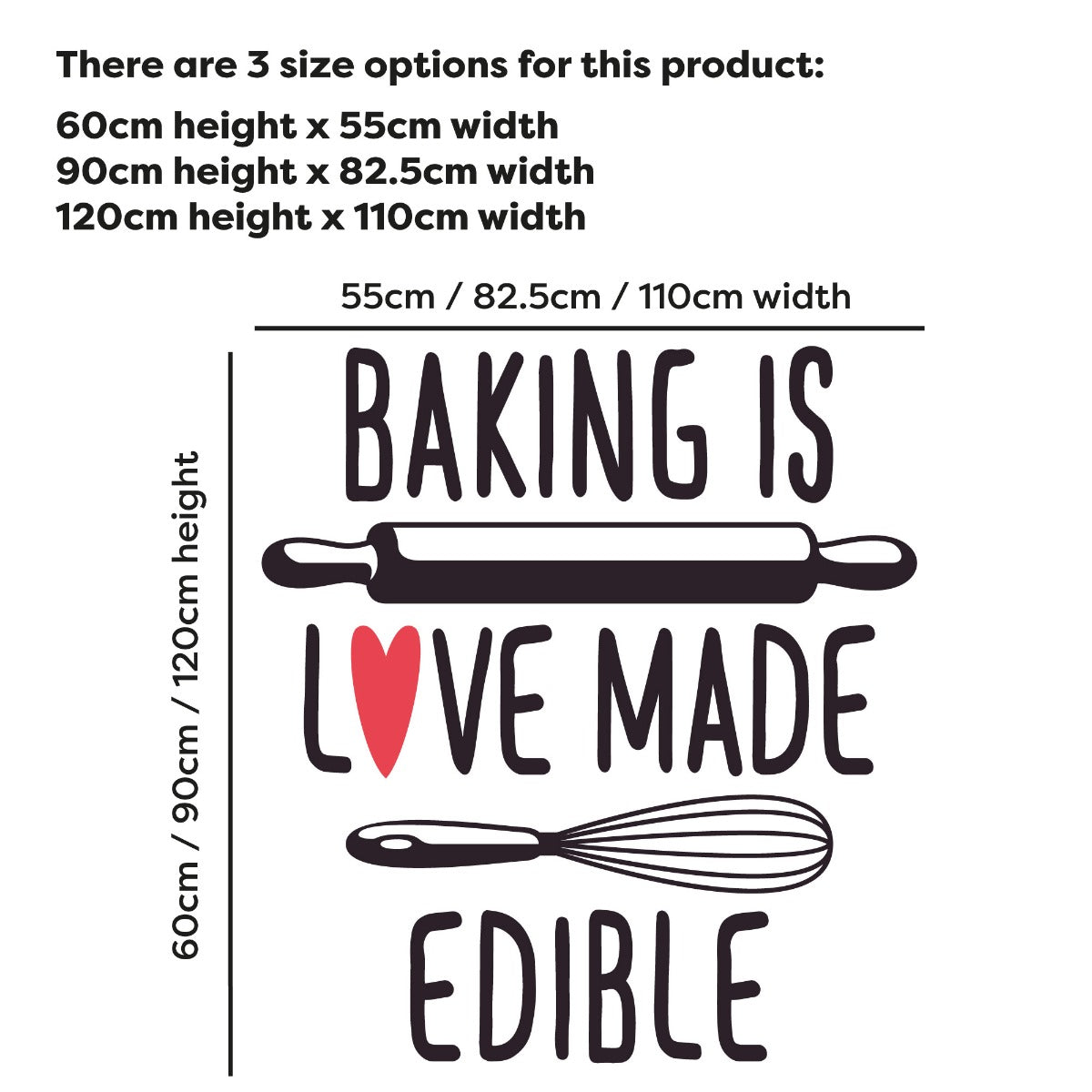 Kitchen Wall Sticker - Baking is Love Made Edible