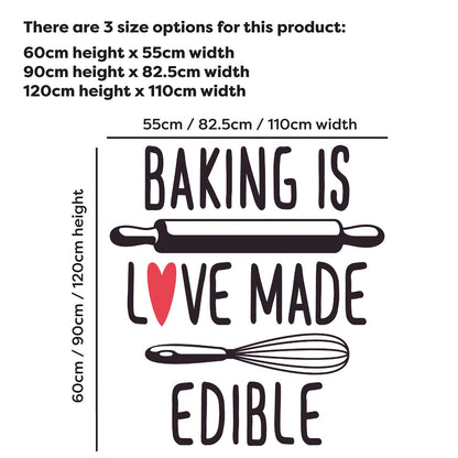 Kitchen Wall Sticker - Baking is Love Made Edible