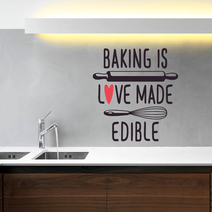 Kitchen Wall Sticker - Baking is Love Made Edible