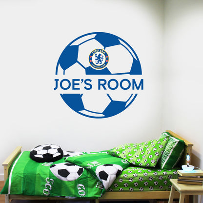 Chelsea Ball Design Personalised Name Wall Sticker