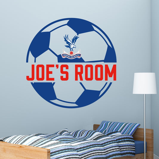 Crystal Palace Personalised Name Football Ball Design Wall Sticker