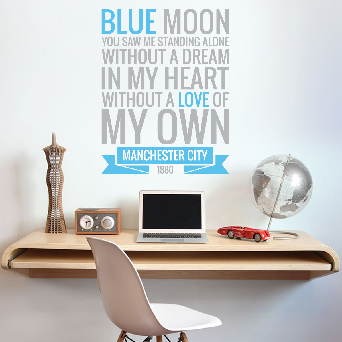 Manchester City Blue Moon Song Design Wall Sticker