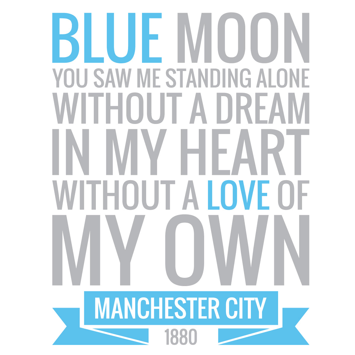 Manchester City Football Club - Blue Moon Song Wall Sticker