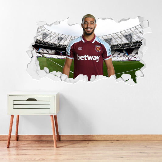 West Ham United Issa Diop Smashed Wall Sticker