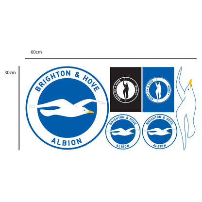 Brighton and Hove Albion FC Personalised Shirt Wall Sticker + Decal Set