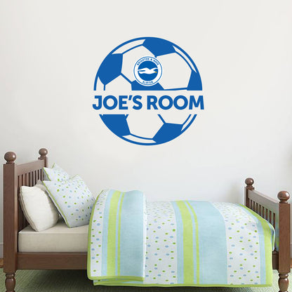 Brighton and Hove Albion Ball and Personalised Name Wall Sticker