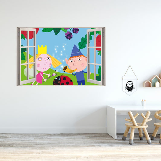 Ben Hollys Little Kingdom Ben Holly And Gaston Window Wall Sticker