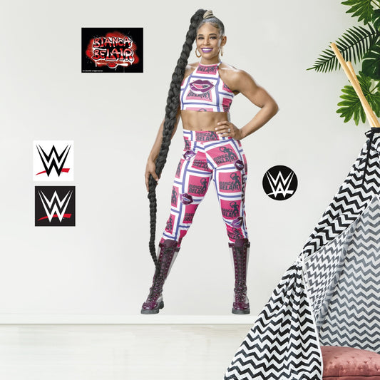 WWE - Bianca Belair Wrestler Wall Sticker + Bonus Wall Decal Set