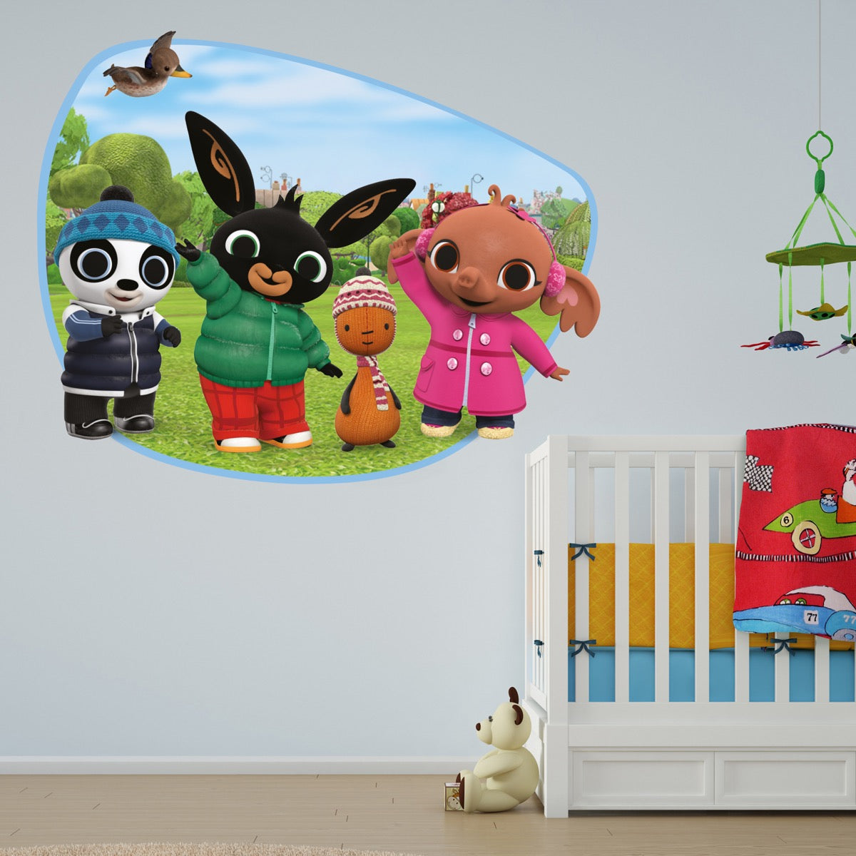 Bing Wall Sticker - Bing and Friends Outside Waving Wall Decal