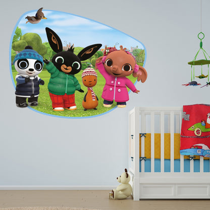 Bing Wall Sticker - Bing and Friends Outside Waving Wall Decal