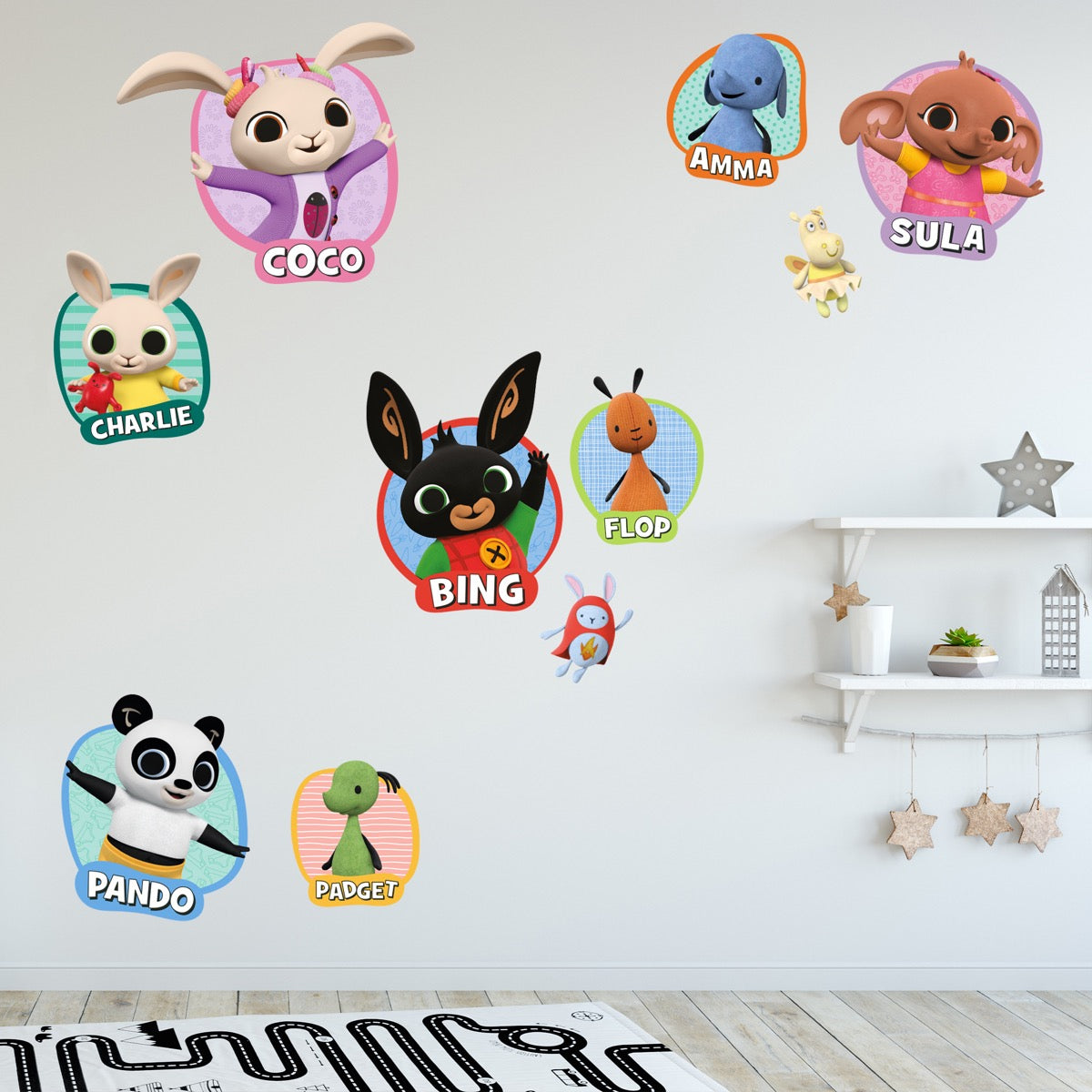 Bing Wall Sticker - Characters Colour Shapes Wall Decals