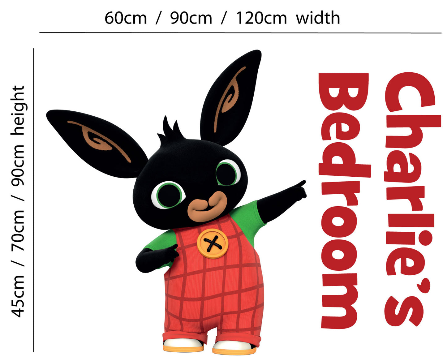 Bing Wall Sticker - Bing Pointing Personalised Name