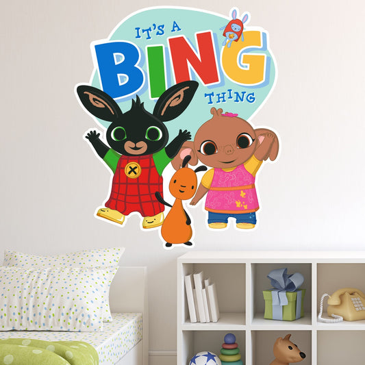 Bing Wall Sticker - Bing Sula and Flop Waving It's a Bing Thing Decal