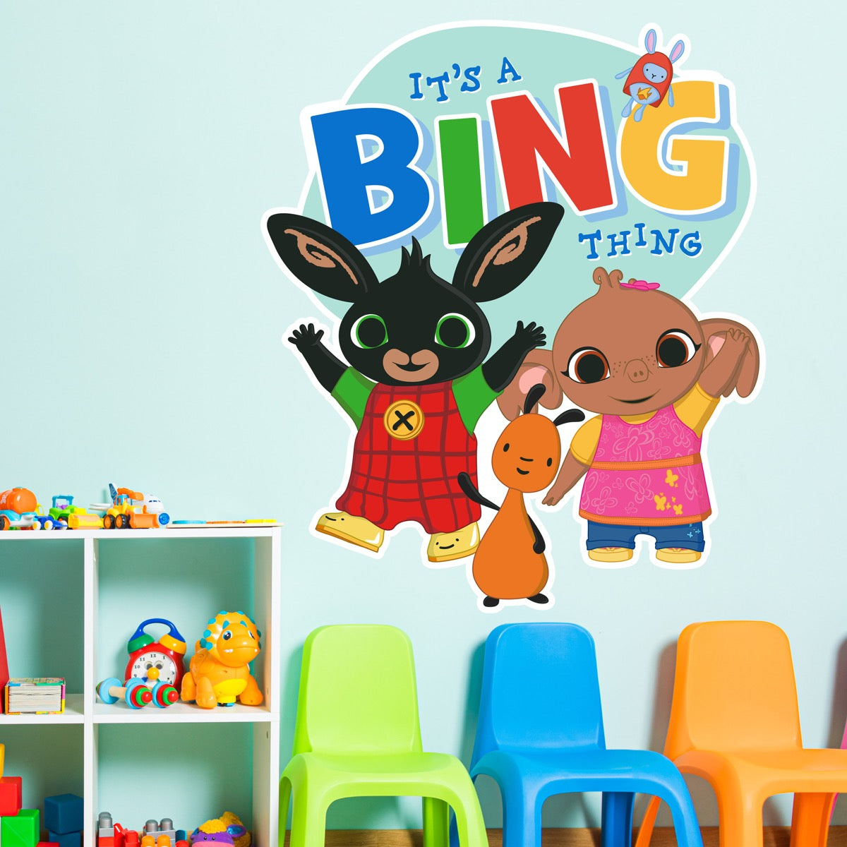 Bing Wall Sticker - Bing Sula and Flop Waving It's a Bing Thing Decal