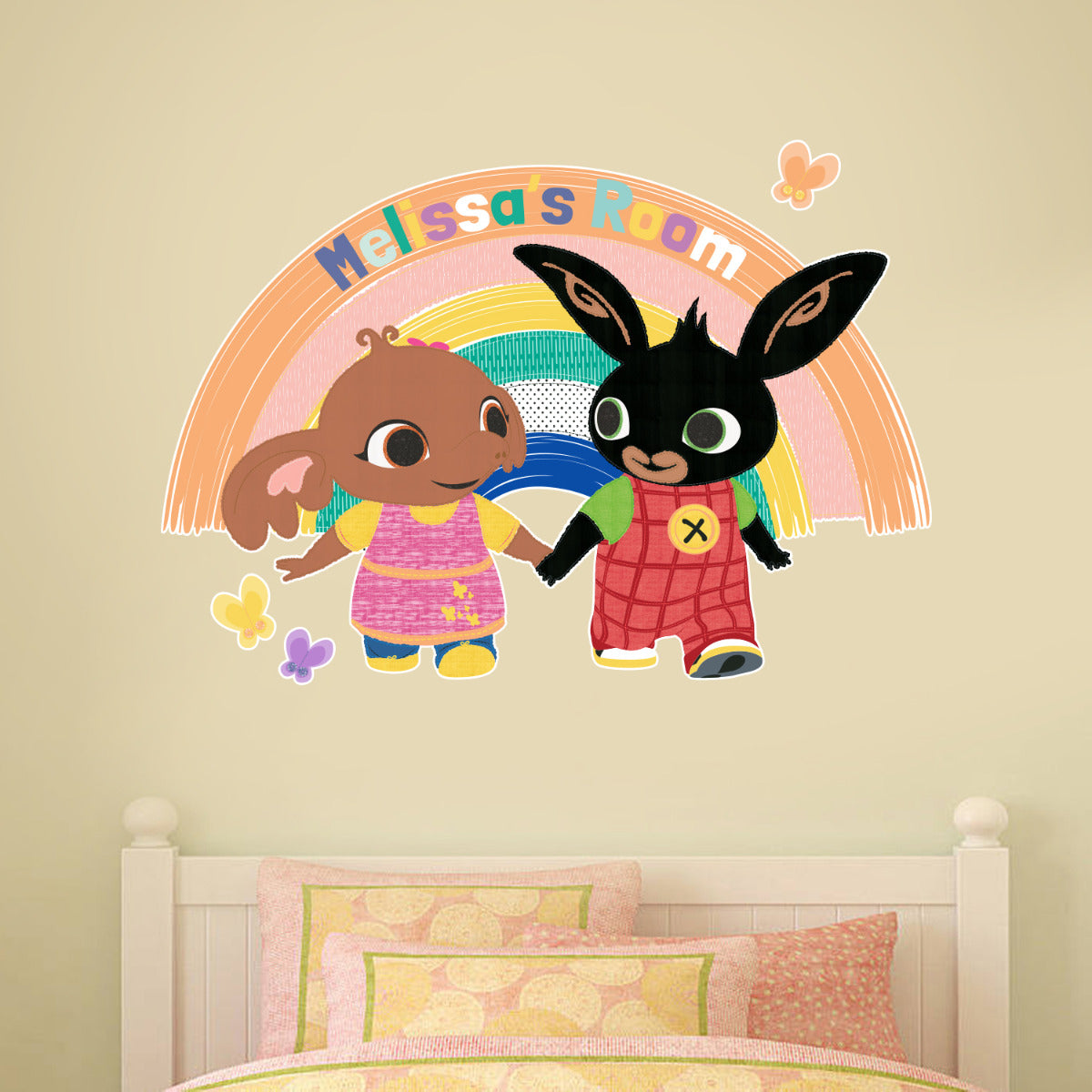 Bing Wall Sticker Bing and Sula Rainbow Personalised name