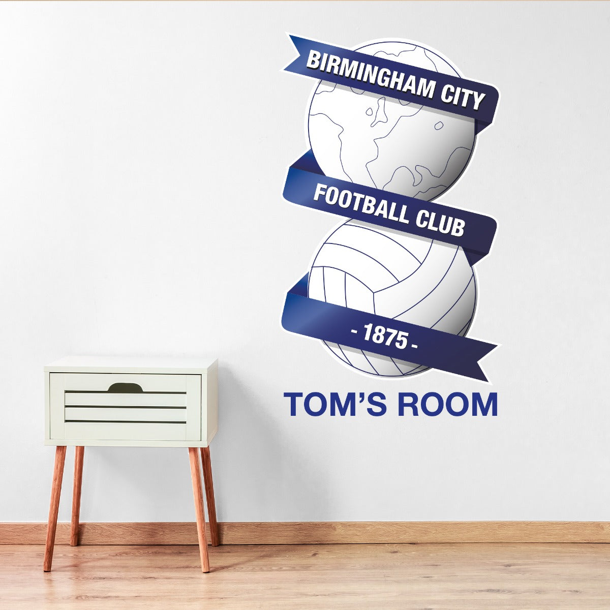 Birmingham City F.C. - Crest & Personalised Name + Blues Wall Sticker Set