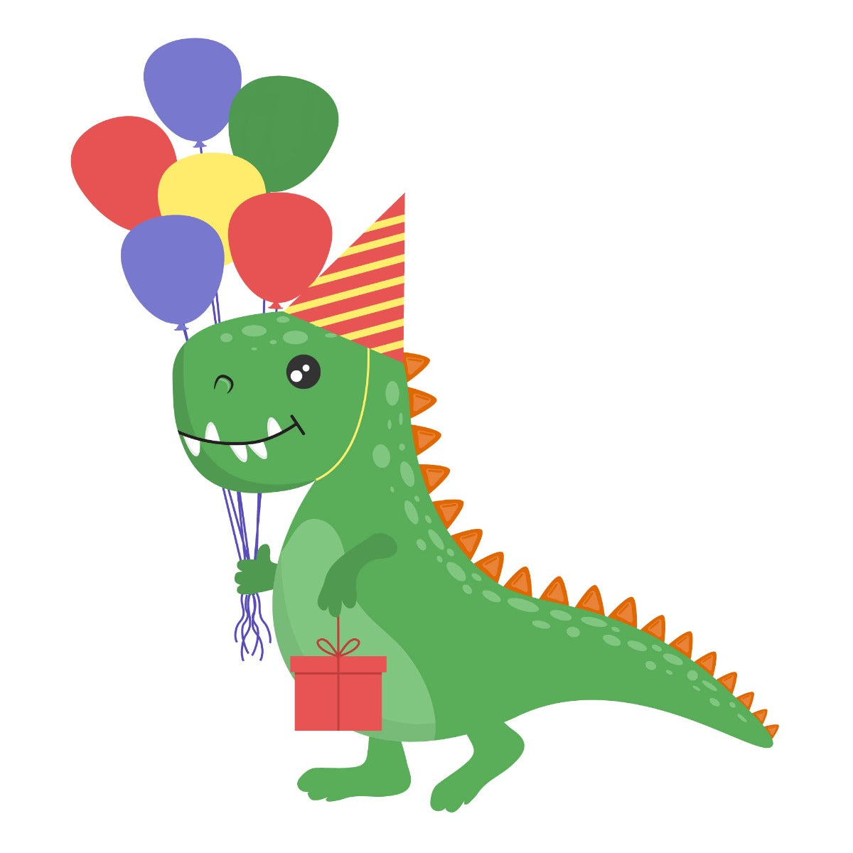 Dinosaur Wall Sticker - Birthday Party Dinosaur with Balloons