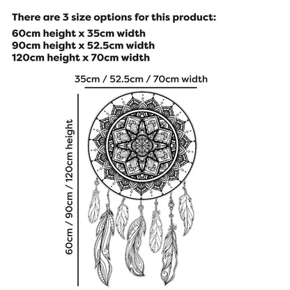 Mandala Wall Sticker - Black and White Mandala Dreamcatcher