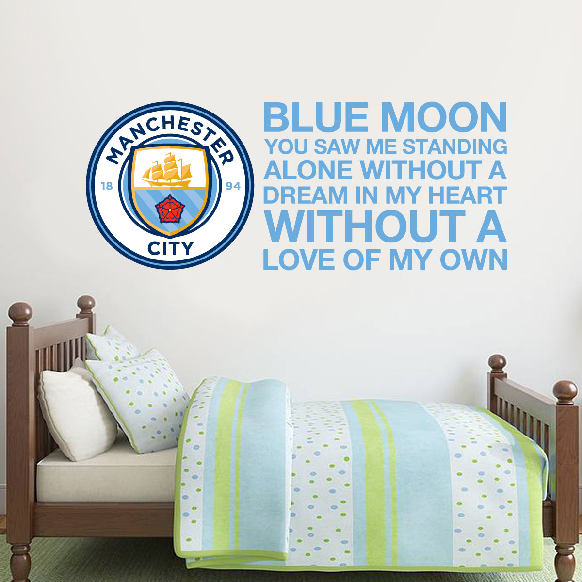 Manchester City Blue Moon Song Wall Sticker Vinyl