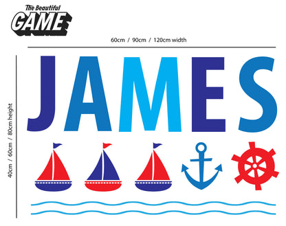 Boat and Personalised Name Wall Sticker