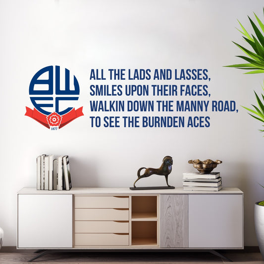 Bolton Wanderers FC Bolton Crest And Burnden Aces Song Sticker