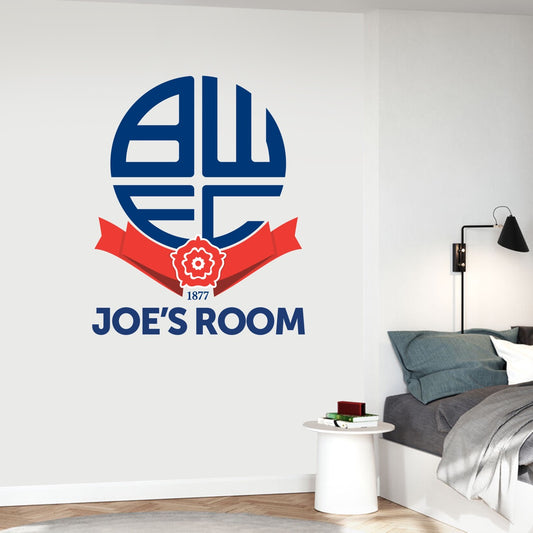 Bolton Wanderers FC Crest & Personalised Name Wall Sticker