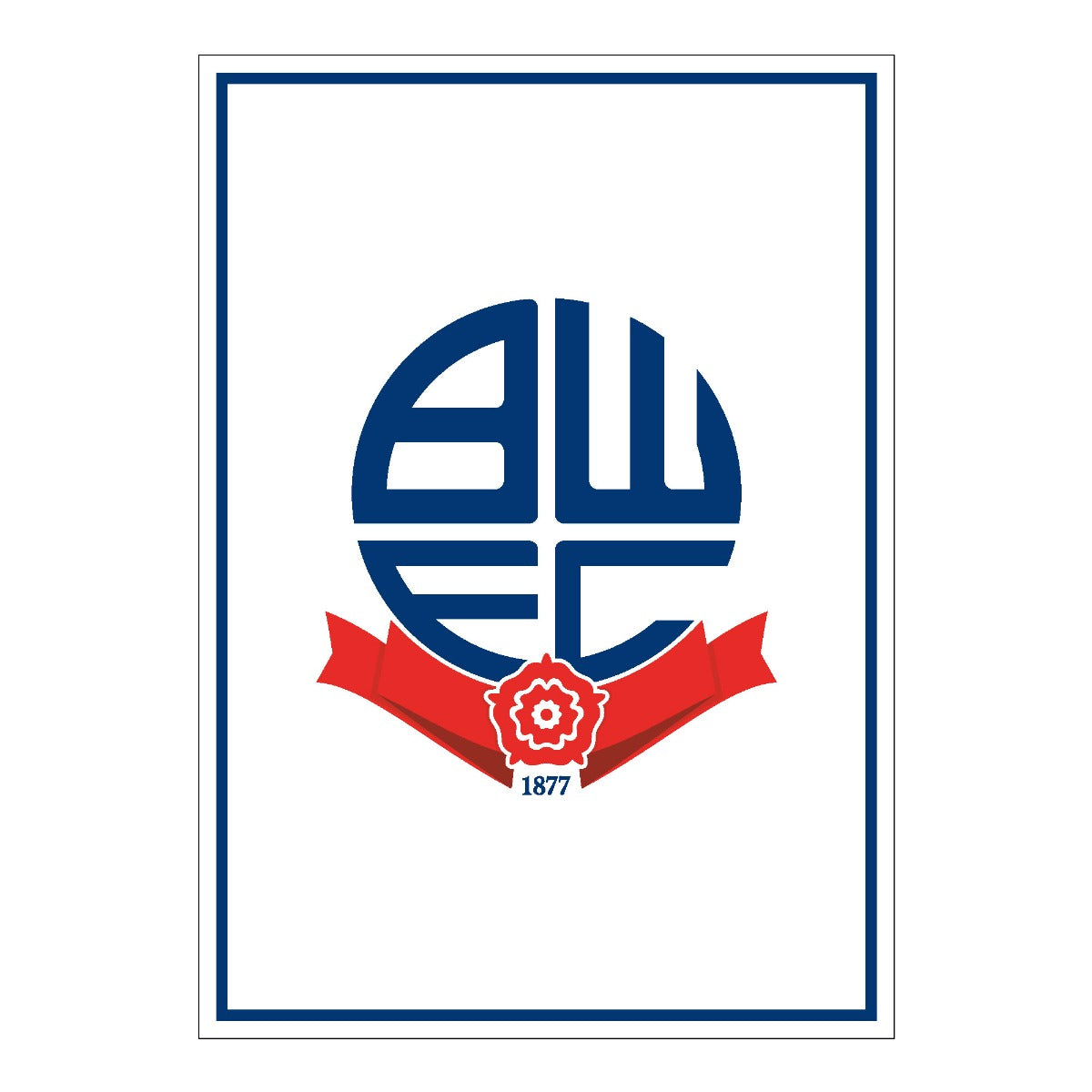 Bolton Wanderers FC Crest White Background Print Poster