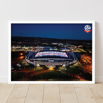 Bolton Wanderers FC Stadium Night Time Print Poster