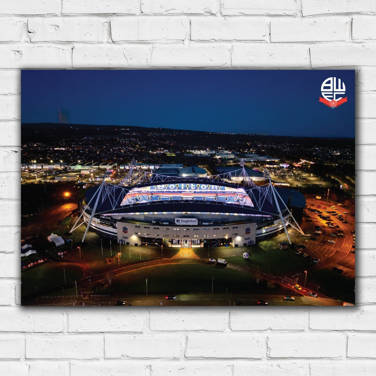 Bolton Wanderers FC Stadium Night Time Print Poster