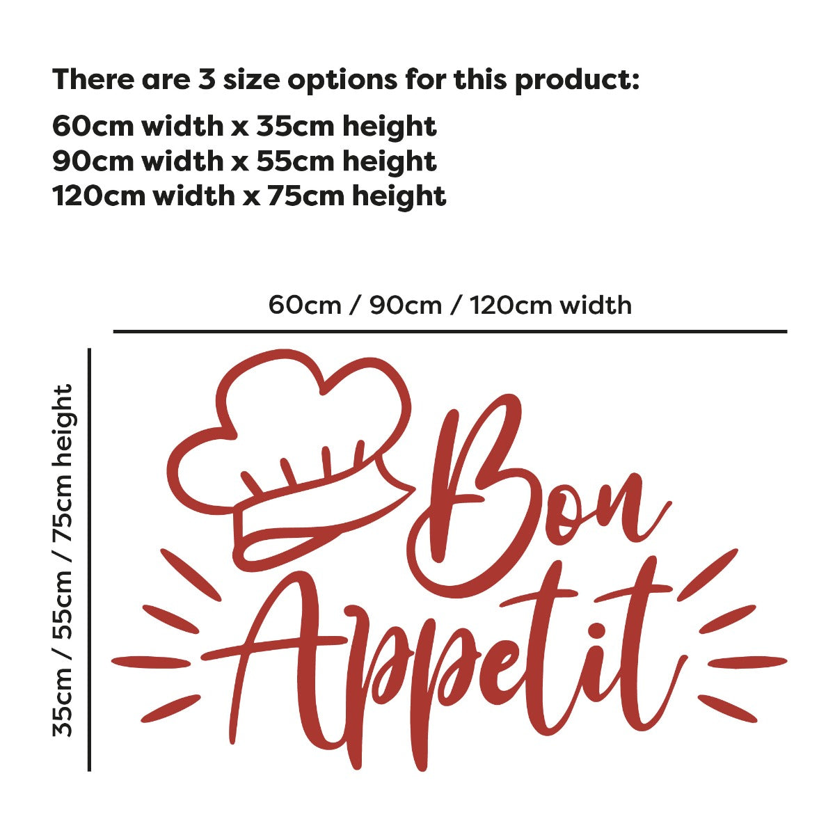 Kitchen Wall Sticker - Bon Appetit Handwritten