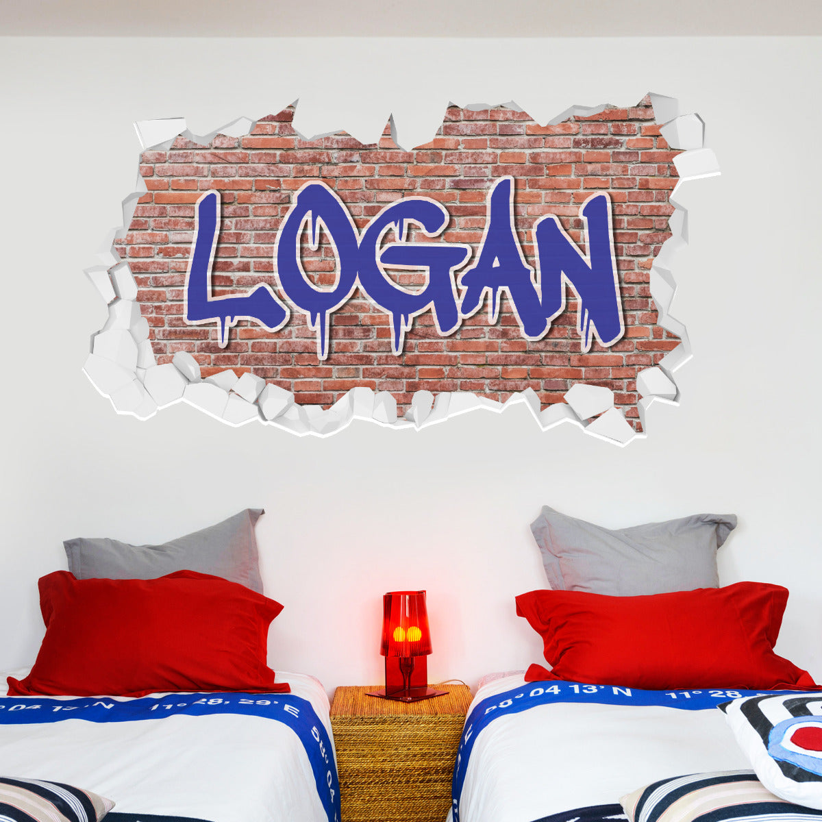 Graffiti Personalised Name Broken Wall Sticker