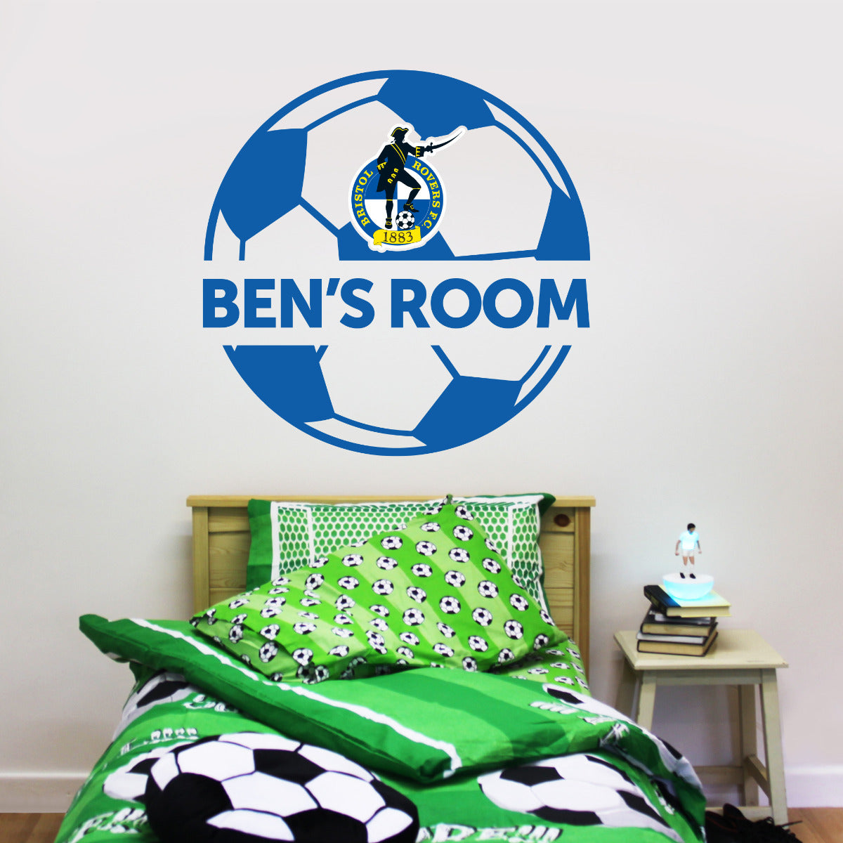 Bristol Rovers Ball Design Personalised Name Wall Sticker