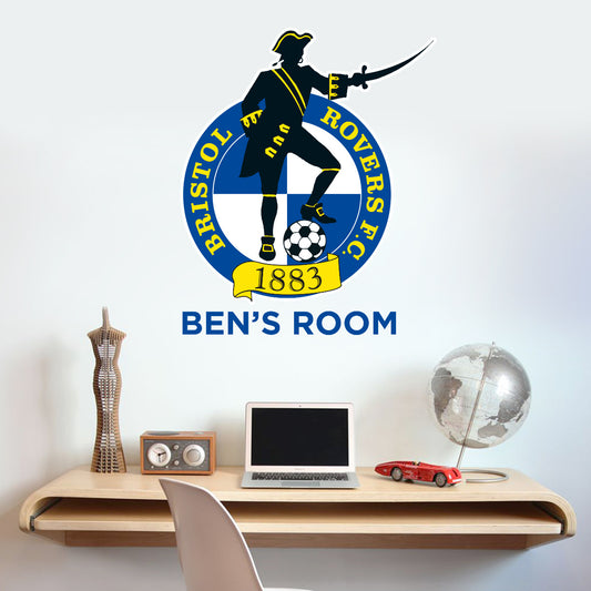 Bristol Rovers Crest Personalised Name Wall Sticker